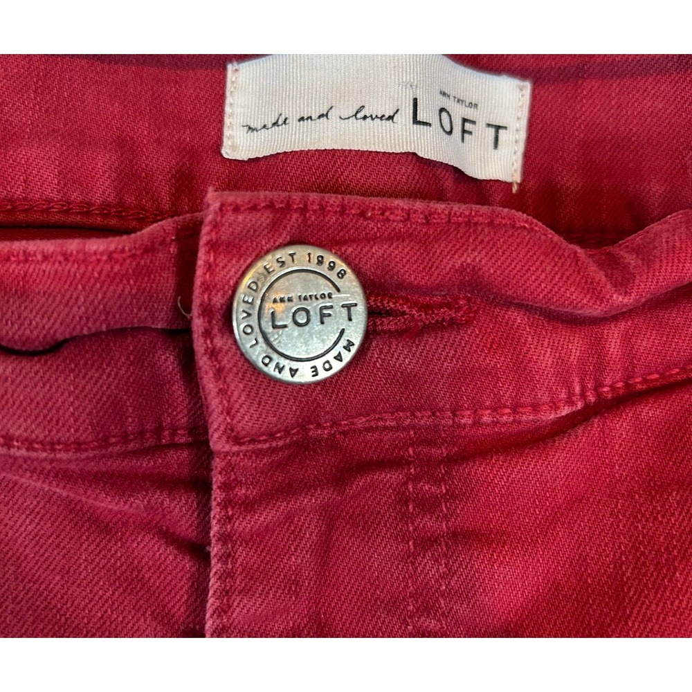 LOFT Modern Skinny Jeans Pants Women Dark Red Size 8 - 29 Inseam Y2K